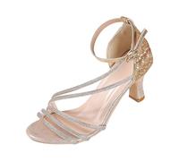 Elegant Flat Sandals With Crystal Embellishments And Perforated Strap High Heel Flowing Design