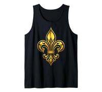 Elegant Fleur-De-Lis Line Art French Heraldic Ornament Icon Tank Top