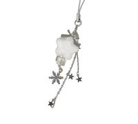 Elegant flocked snowflake star phone chain adds winter romance to your mobile accessory pendant, perfect for an elegant decoration for your daily party, フリーサイズ