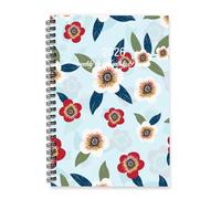 Elegant Floral and Leaves 2026 Journal Diary A5 To Do List Notebook Women's Diary 2026 Journal for Teaching Assistant Week To View Monthly Year Planner with Dotted Line Note Page Slim