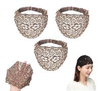 Elegant Floral Beaded Wide Headbands for Women, 3PCS Set Boho-Chic Crystal & Pearl Embellished Wide Headbands, 2025 New Lace Elastic Headband Hair for Weddings, Vacations & Daily Styling(Style L)
