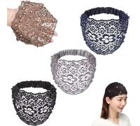 Elegant Floral Beaded Wide Headbands for Women, 3PCS Set Boho-Chic Crystal & Pearl Embellished Wide Headbands, 2025 New Lace Elastic Headband Hair for Weddings, Vacations & Daily Styling(Style A)