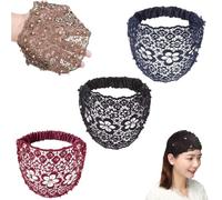 Elegant Floral Beaded Wide Headbands for Women, 3PCS Set Boho-Chic Crystal & Pearl Embellished Wide Headbands, 2025 New Lace Elastic Headband Hair for Weddings, Vacations & Daily Styling(Style H)