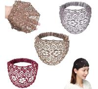 Elegant Floral Beaded Wide Headbands for Women, 3PCS Set Boho-Chic Crystal & Pearl Embellished Wide Headbands, 2025 New Lace Elastic Headband Hair for Weddings, Vacations & Daily Styling(Style I)