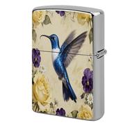 Elegant Floral Bird Art Metal Lighter Case, Funny Lighter Cover Double-Side Print Vintage Cool Lighters Sleeve Lighters Accessories for Zippo Men Dad Husband Collect