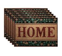 Elegant Floral Home Placemats, Dark Green Botanical Table Mats for Dining, Non-Slip Washable Indoor Outdoor Decorative Place mats Set of 6