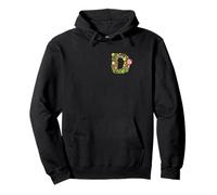 Elegant Floral Letter D Monogram Initial Alphabet Design Pullover Hoodie