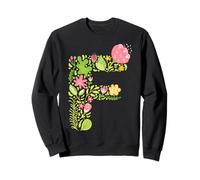 Elegant Floral Letter F Monogram Initial Alphabet Design Sweatshirt
