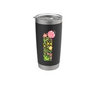 Elegant Floral Letter I Monogram Initial Alphabet Design Stainless Steel Insulated Tumbler