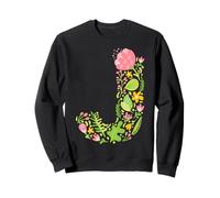 Elegant Floral Letter J Monogram Initial Alphabet Design Sweatshirt