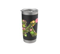 Elegant Floral Letter K Monogram Initial Alphabet Design Stainless Steel Insulated Tumbler