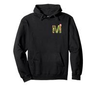 Elegant Floral Letter M Monogram Initial Alphabet Design Pullover Hoodie