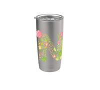 Elegant Floral Letter N Monogram Initial Alphabet Design Stainless Steel Insulated Tumbler