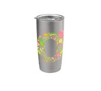 Elegant Floral Letter O Monogram Initial Alphabet Design Stainless Steel Insulated Tumbler