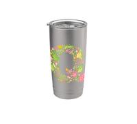 Elegant Floral Letter Q Monogram Initial Alphabet Design Stainless Steel Insulated Tumbler