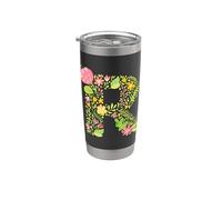Elegant Floral Letter R Monogram Initial Alphabet Design Stainless Steel Insulated Tumbler