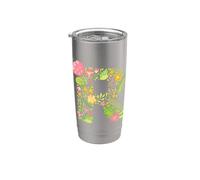 Elegant Floral Letter R Monogram Initial Alphabet Design Stainless Steel Insulated Tumbler