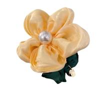 Elegant Floral Pearls Hair Tie For Women Comfortable And Stylish Elastic Flower Scrunchies Hair Rope SoftPonytail Holder