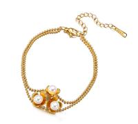 Elegant floral pearls that offer style and versatility, complement women's outfits from casual to formal fashionable, フリーサイズ