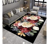 Elegant Floral Short Pile Rug for Living Room Bedroom & Nursery Large 80x160cm Soft Area Carpet Perfect Decor for Home Kids & Cozy Spaces