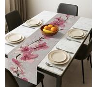 Elegant Floral Table Runner, Peach Cherries Blossom Design for Spring Home Decor, Perfect for Dining and Special Occasions 13x72 Inch