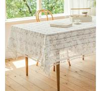 Elegant Floral Tablecloth 120x120CM, Polyester with s, Perfect for Birthday Parties & Celebrations, Stylish Café Decoration - Table Carrée