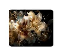 Elegant Floral Washer Dryer Top Protector Mat, Luxurious Gold Blossom Design, Perfect for Spring Decor, Rubber Anti-slip Waterproof Mats for Laundry Room 20x24 Inch