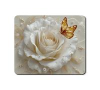Elegant Floral Washer Dryer Top Protector Mat, Vintage Butterfly Rose Design, Decorative Rubber Anti-slip Waterproof Washer And Dryer Mats for Laundry Room 20x24 Inch