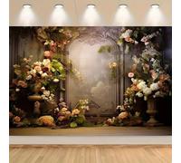 Elegant floral wedding background - Romantic bride gift-giving party and portrait party decoration polyester photography banner 440x300CM