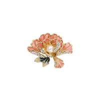 Elegant Flower Brooch for Women Peony Flower Rhinestone Pearl Enamel Badges Lapel Pins Wedding Party Dress Suit Accessories (pink)
