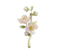 Elegant Flower Brooch for Women, Vintage Premium Enamel Boutonniere, Coat and Suit Pendant Necklace, Jasmine Magnolia Lily Osmanthus Designs, Standard, Metal, no gemstone