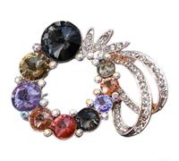 Elegant flower brooch made of alloy with zirconia, 5.2 x 4 cm | Elegant floral design, classic aesthetic, adds charm to any outfit, versatile, processed