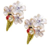 Elegant Flower Brooch, Rhinestone Seven Star Ladybug Brooches, Decoration Corsage Accessories for Suit Scarf Hat, Dress and Coats(2pcs purple)