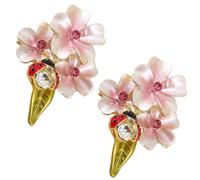 Elegant Flower Brooch, Rhinestone Seven Star Ladybug Brooches, Decoration Corsage Accessories for Suit Scarf Hat, Dress and Coats(2pcs pink)