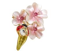 Elegant Flower Brooch, Rhinestone Seven Star Ladybug Brooches, Decoration Corsage Accessories for Suit Scarf Hat, Dress and Coats(1pcs pink)