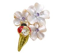 Elegant Flower Brooch, Rhinestone Seven Star Ladybug Brooches, Decoration Corsage Accessories for Suit Scarf Hat, Dress and Coats(1pcs purple)