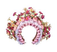 Elegant Flower Crown Headband Colorful Florals Headwear Delicate Floral Hair Accessory Headpiece For Photoshoots Unique Headpiece