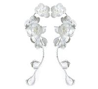 Elegant Flower Ear Hanging Handmade Floral Earrings For Bridal Trendy Hair Styling Tool Pictorial Accessories