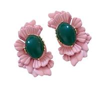 Elegant flower earrings with turquoise-like magic flower ear studs, handmade jewellery accessories for women, daily wear, elegant oval flower earrings jewellery