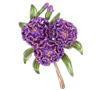 Elegant Flower Plants Lapel Pins, Decoration Hydrangea Brooch for Women, Flower Green Leaf Brooch for Suit Scarf Hat, Dress and Coats(1pcs purple)