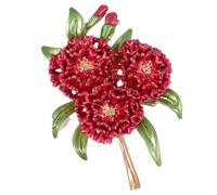 Elegant Flower Plants Lapel Pins, Decoration Hydrangea Brooch for Women, Flower Green Leaf Brooch for Suit Scarf Hat, Dress and Coats(1pcs red)