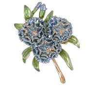 Elegant Flower Plants Lapel Pins, Decoration Hydrangea Brooch for Women, Flower Green Leaf Brooch for Suit Scarf Hat, Dress and Coats(1pcs blue)