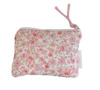 Elegant Flower Print Cosmetic Pouches Compact Cotton Storage Bag Makeup Bag for Lipstick and Essential Travel Pouches