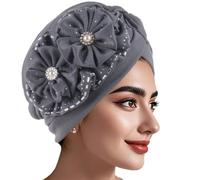 Elegant Flower Turban Hat Unique Western Styles Hat Women Wedding Elastic Hat for Fashion Women