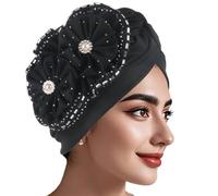 Elegant Flower Turban Hat Unique Western Styles Hat Women Wedding Elastic Hats for Fashion Women