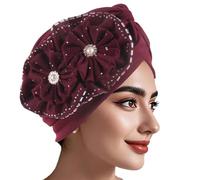 Elegant Flower Turban Hat Unique Western Styles Hat Women Wedding Elastic Hats for Fashion Women