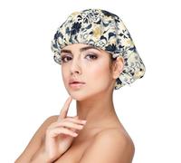 Elegant Flowers A Print Satin Silk Bonnet for Sleeping Women, Adjustable Double Layer Satin Hair Bonnet Night Sleep Cap for Curly Hair