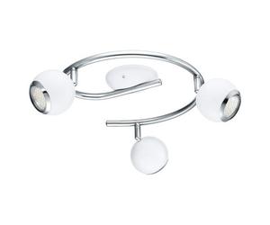 Elegant Flush 3 Spot Ceiling Light With White Chrome Finish And Gu10 Bulbs
