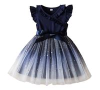 Elegant Flutter Sleeve Mesh Dress for Girls with Printed Bowknot Detailing and Comfortable Design Girls' Dresses Tutu Cute Princess Costume White Formal for Women