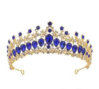 Elegant For Women Wedding Crowns And For Adults Bridal Crown Tiara Crystal Party Hair Accessories For Women Colour:Silver,Blue